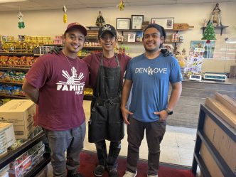 The Esteban brothers own and operate Chaaste Family Market in Pasadena — from left, Gabriel, Christian and Abraham.