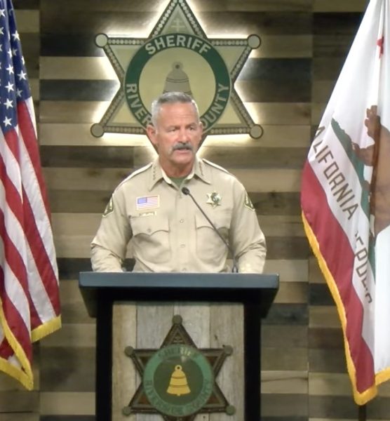 Sheriff Chad Bianco, who is also running for governor, speaks to reporters March 20 about his election probe.