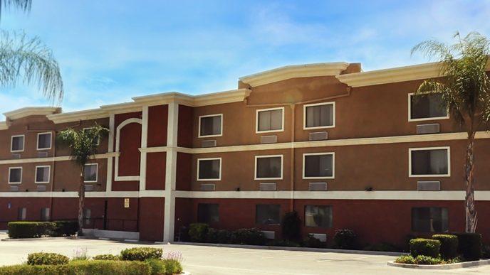The All Star Lodge in San Bernardino is a former hotel that provide temporary housing for people experiencing homelessness.