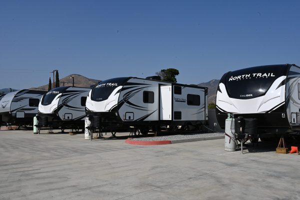 Trailers provide emergency housing for individuals and families experiencing homelessness.