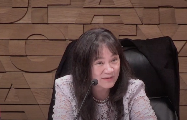 Arcadia Councilwoman Sharon Kwan discusses the 2026-27 budget prior to casting the lone dissenting vote against the spending plan on June 16, 2026.