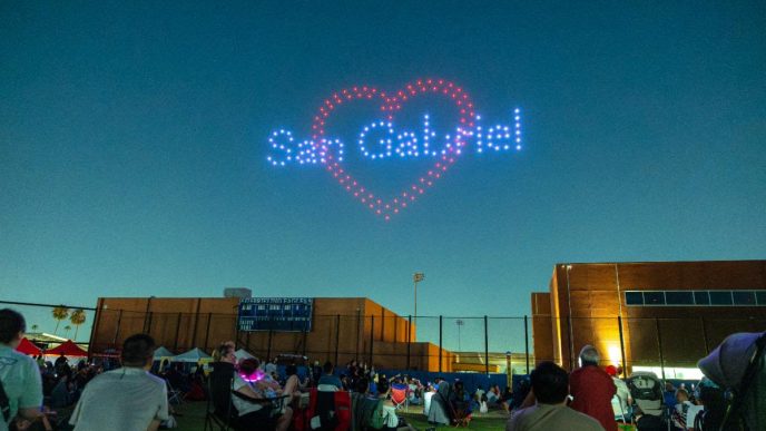 July 4 drone show in San Gabriel.