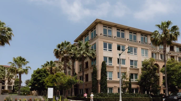 An apartment complex in the Playa Vista neighborhood of Los Angeles on June 4, 2024.