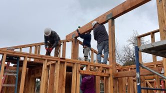 SGV Habitat for Humanity volunteers build a home in Altadena in February 2026.