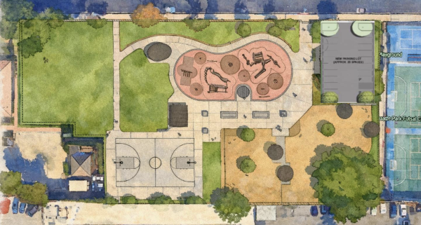 This drawing shows planned improvements at Duarte Park totaling $5.2 million.