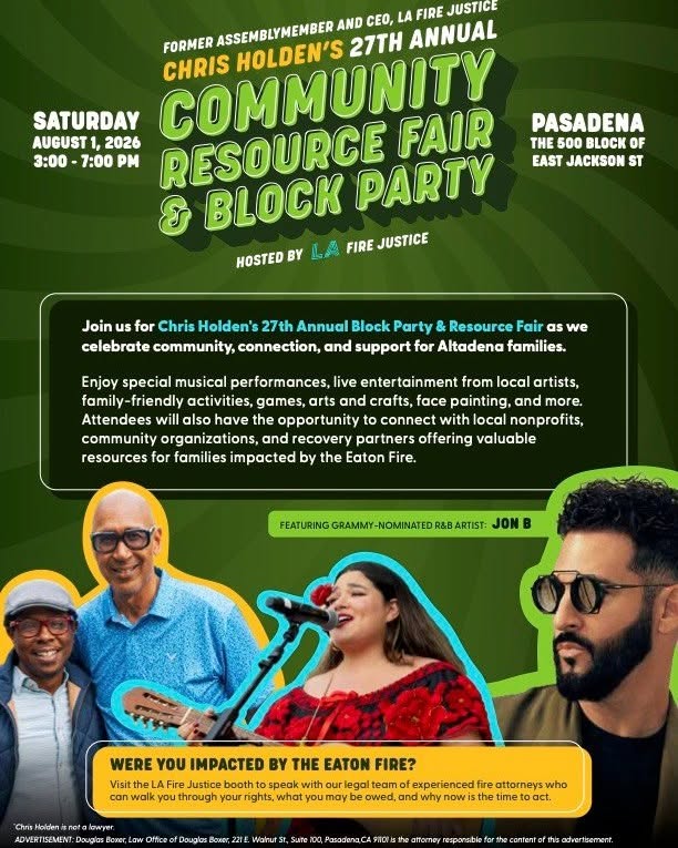 Chris Holden's annual Block Party and Resource Fair.