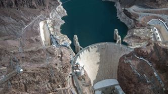 Hoover Dam and Lake Mead.