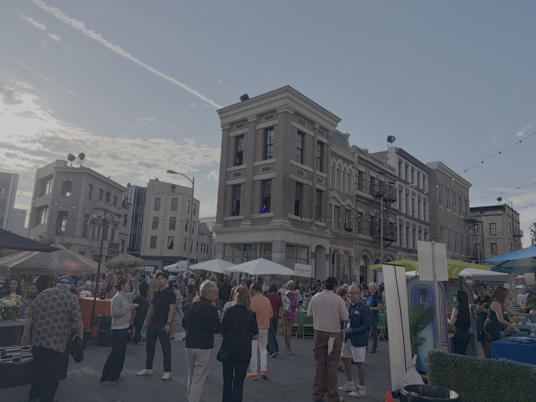 The Paramount Studios backlot decorated in a safari theme for the 51st Concern Foundation Block Party.