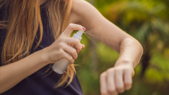 Spray-on mosquito repellant.
