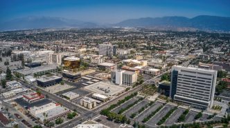 An aerial view of San Bernardino.