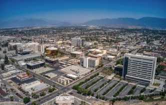 An aerial view of San Bernardino.