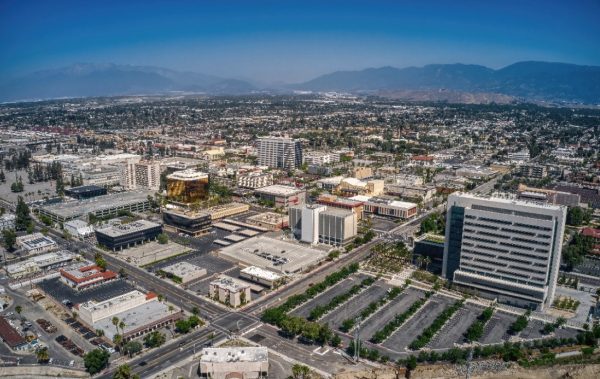 An aerial view of San Bernardino.
