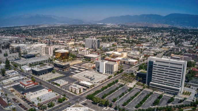 An aerial view of San Bernardino.