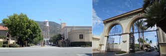 The gates to Warner Bros. Studios in Burbank and Paramount Studios in Hollywood.