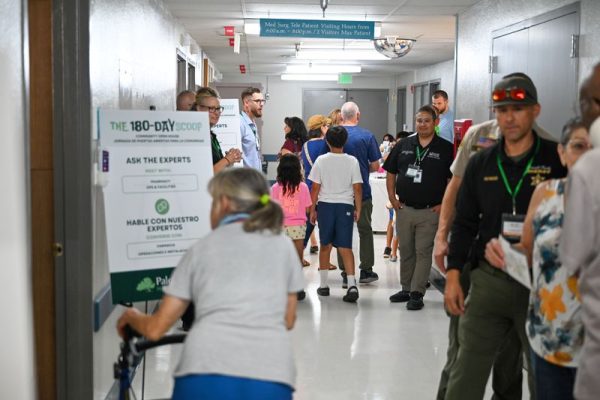 Attendees of the open-house event fill a corridor at Palo Verde Hospital.