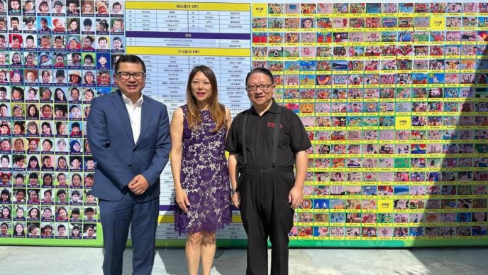 From left, Arcadia then-Mayor Michael Cao, State Treasurer Fiona Ma and James Su at an event in 2024.