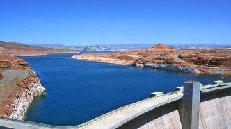 The Glen Canyon Dam at Lake Powell.