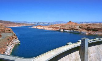 The Glen Canyon Dam at Lake Powell.
