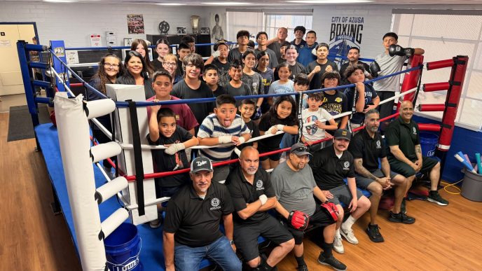 Members of the Azusa Youth Boxing Club.