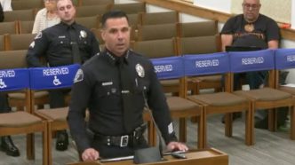 Glendale Chief of Police Robert William discusses Flock Safety license plate cameras Tuesday, Sept. 22 at the City Council meeting.