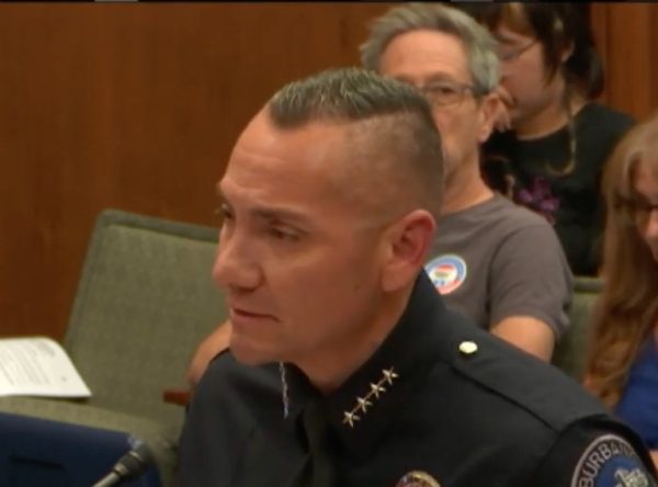Chief of Police Rafael Quintero speaks with council members during a public meeting Sept. 15, 2026.