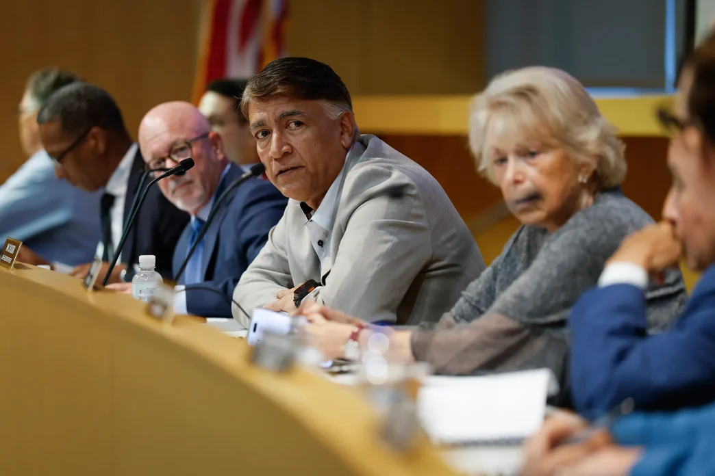 Ian Choudri, chief executive officer of the California High-Speed Rail Authority, speaks during a special board meeting at the California Natural Resources Agency in Sacramento on Oct. 9, 2026.