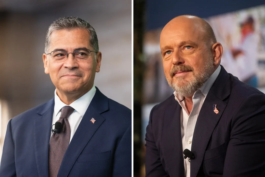 From left, gubernatorial candidates Xavier Becerra and Steve Hilton.