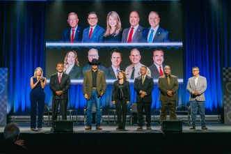 County officials on stage at the 2026 State of the County event.