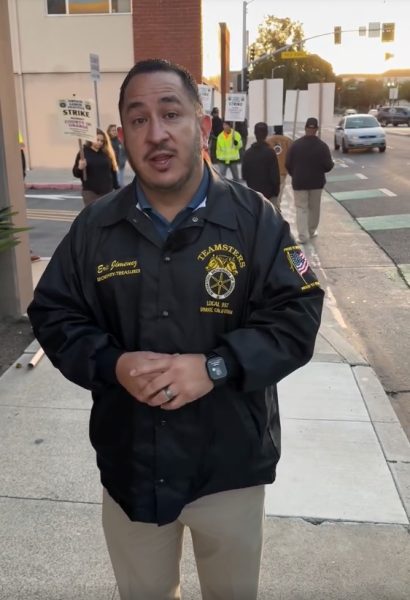 Teamsters Treasurer Eric Jimenez speaks about the strike in a social media video. | Screenshot courtesy of Teamsters Local 752/Facebook