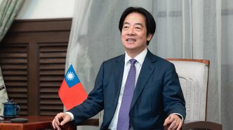 Taiwan President Lai Ching-te, whose son was the target of the espionage, attends a New York Times event in December 2025.
