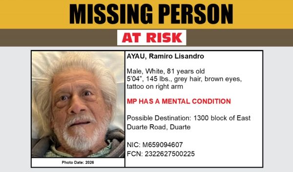 Ramiro Ayau, 81, went missing in Duarte.