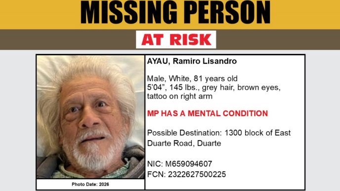 Ramiro Ayau, 81, went missing in Duarte.