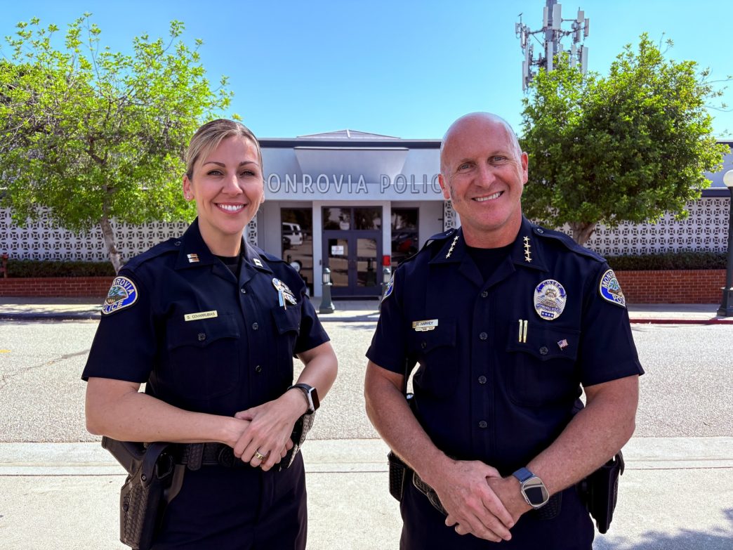 Capt. Sarah Covarrubias and Chief of Police Heath Harvey.