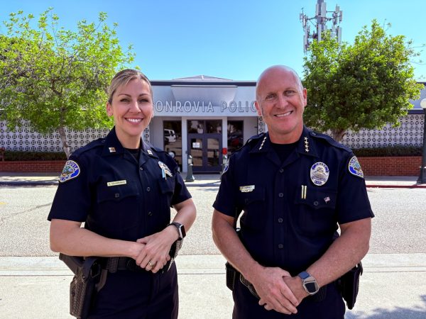 Capt. Sarah Covarrubias and Chief of Police Heath Harvey.
