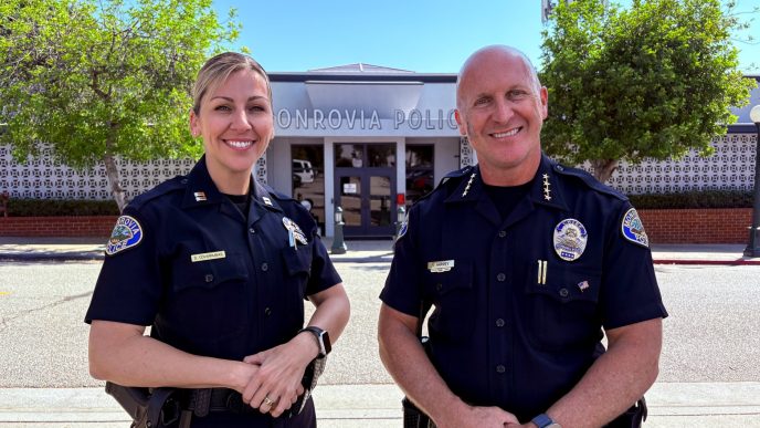 Capt. Sarah Covarrubias and Chief of Police Heath Harvey.