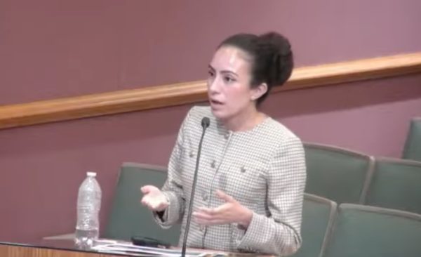 State Sen. Sasha Renée Perez speaks about new legislation at the Monrovia City Council meeting Oct. 6, 2026.