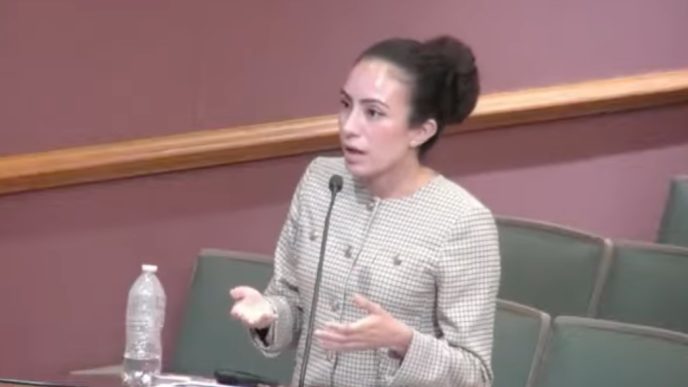 State Sen. Sasha Renée Perez speaks about new legislation at the Monrovia City Council meeting Oct. 6, 2026.