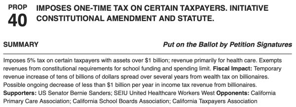 The state's official voter guide summarizes Proposition 40.